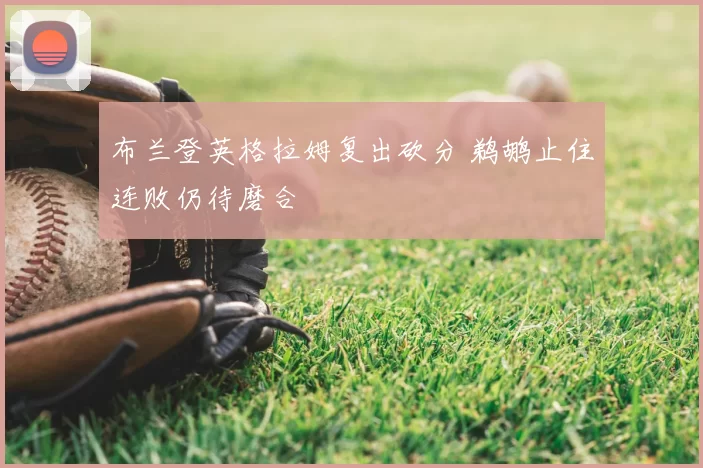 布兰登英格拉姆复出砍分 鹈鹕止住连败仍待磨合